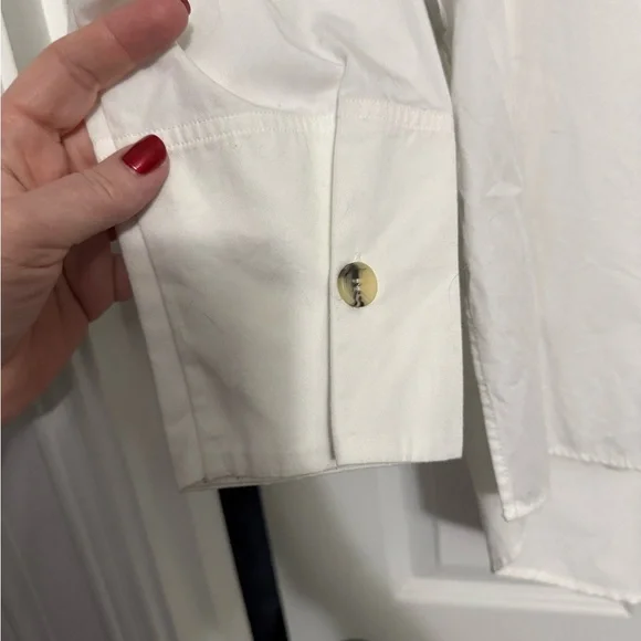 Classic White Topshop Oversized Blouse - Picture 3 of 6